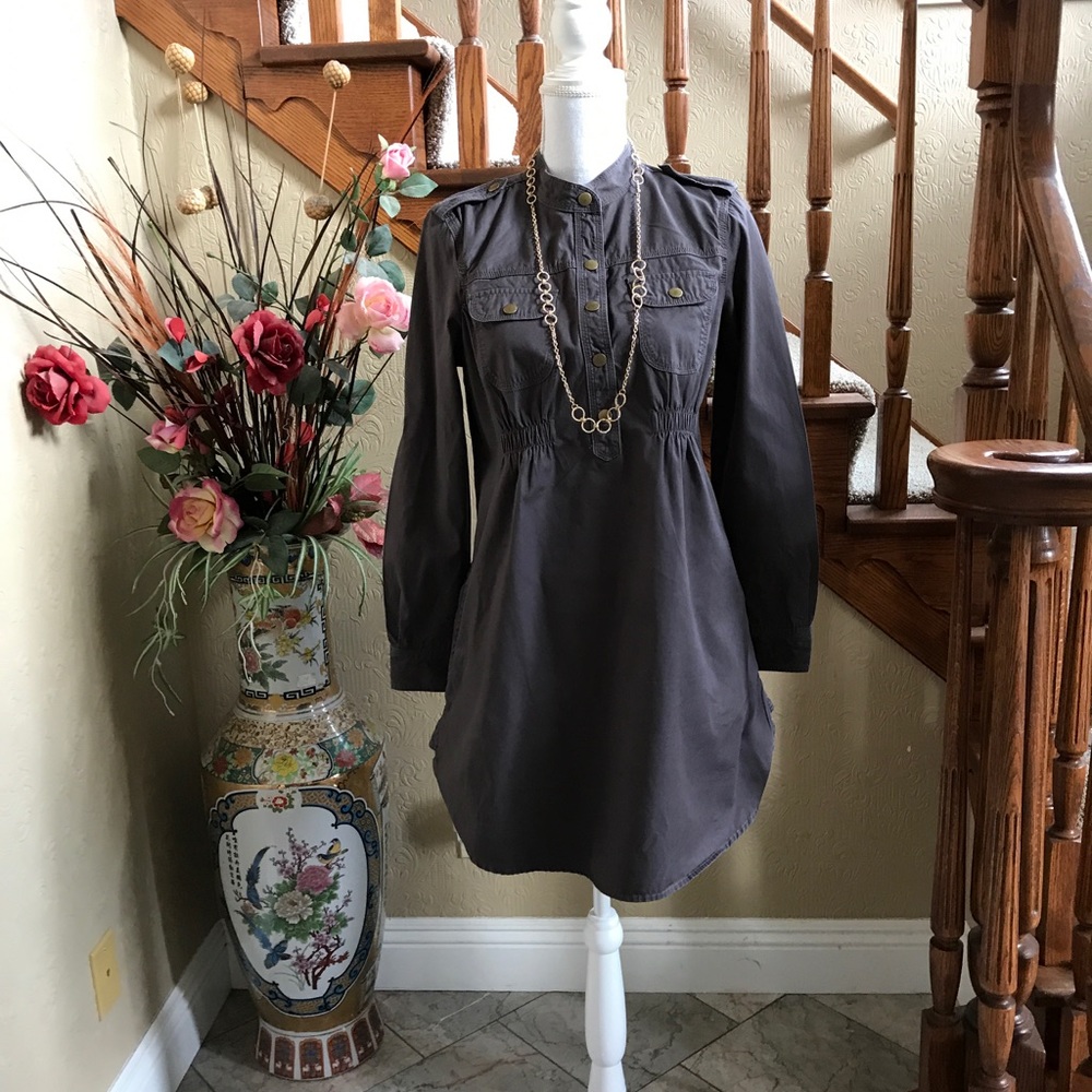 Gap Khaki Maternity Shirt Dress
